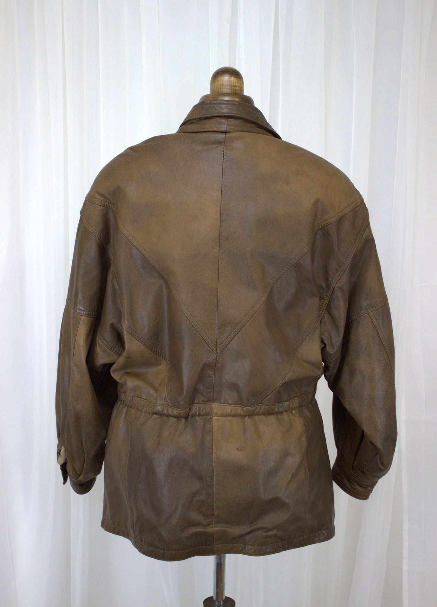 Julian Vard Genuine Leather Jacket - Size 12, 3-Tone Detail
