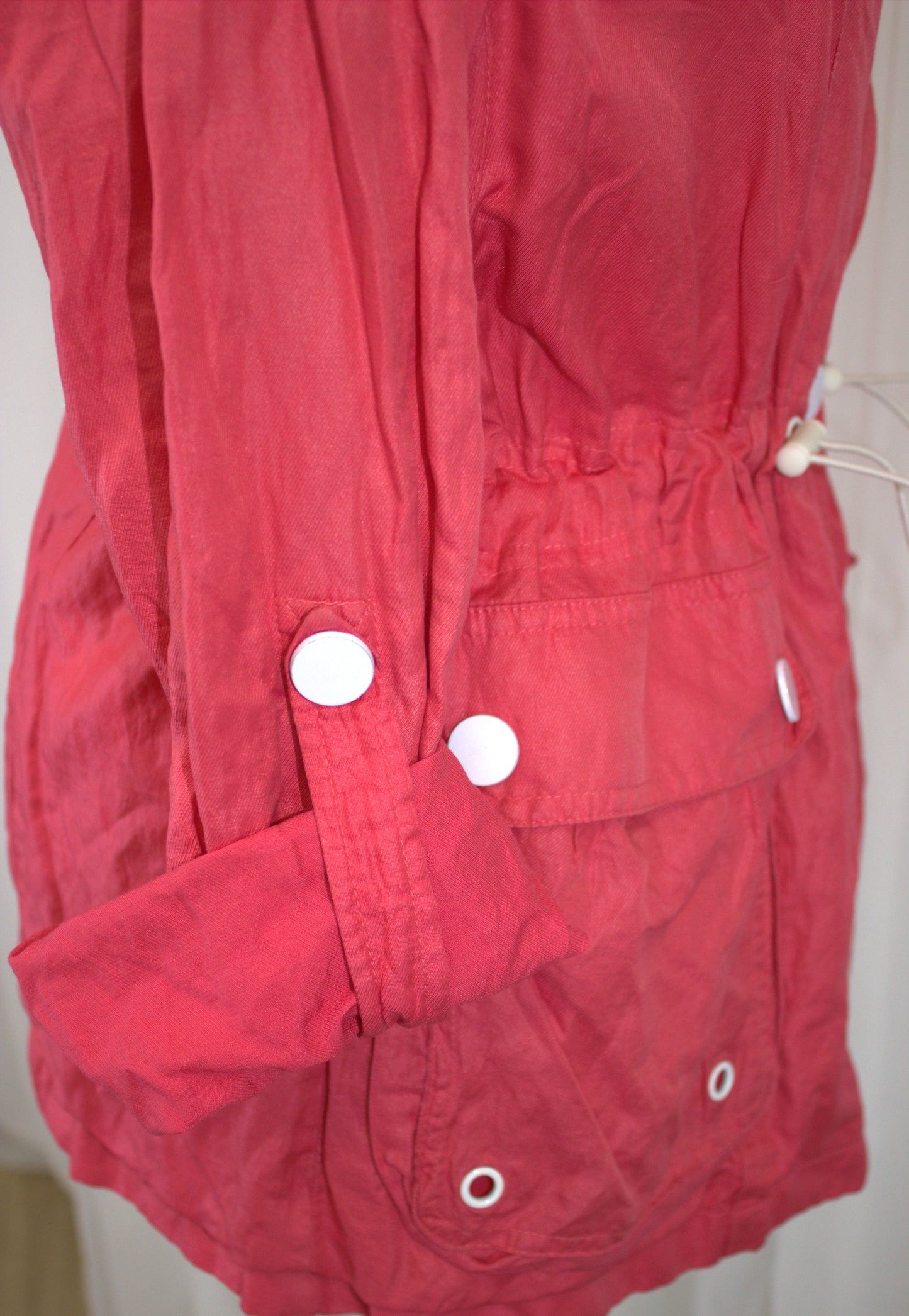 Bright & Practical Drawstring Jacket with Hidden Hood - Size 16