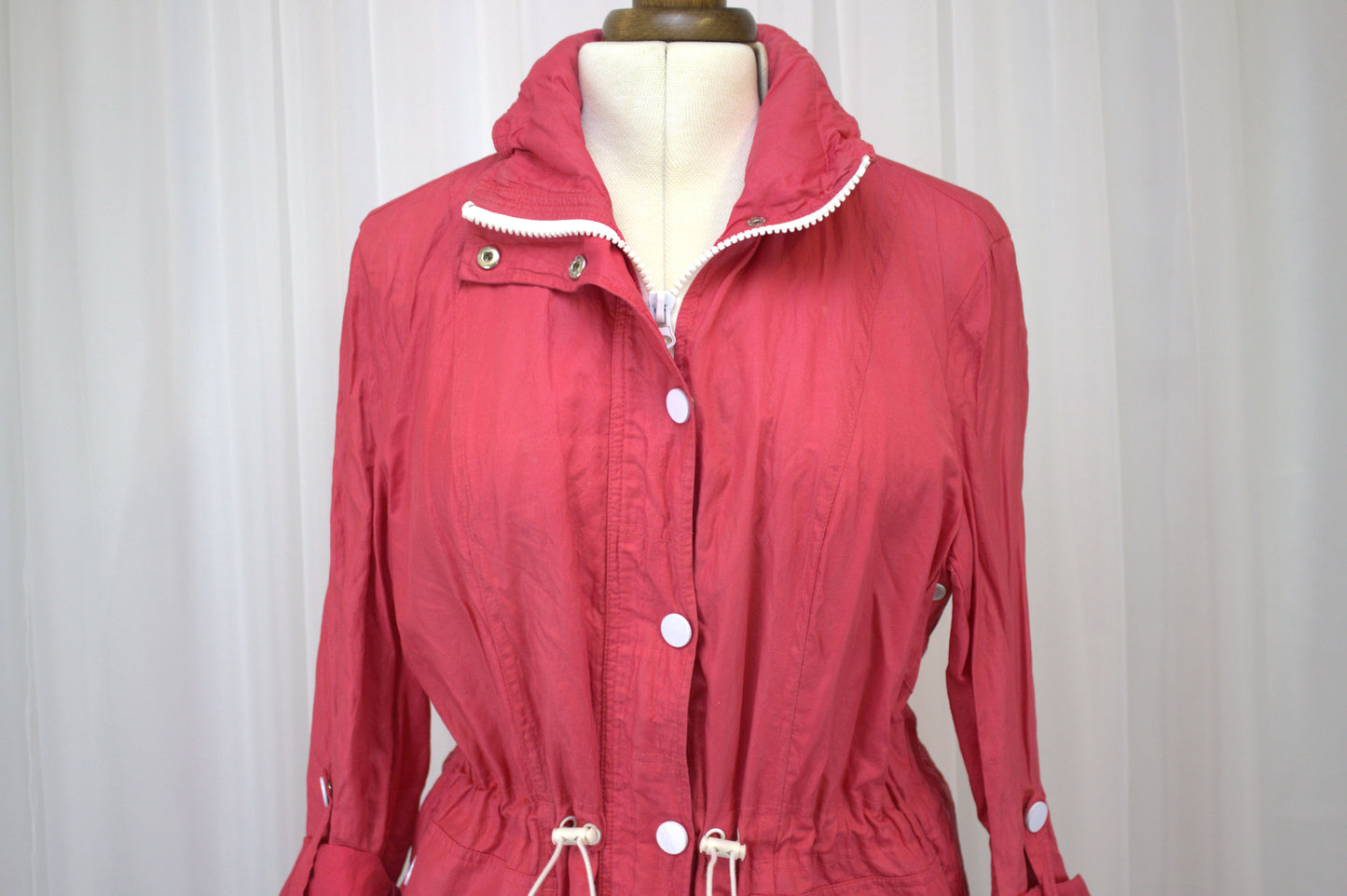 Bright & Practical Drawstring Jacket with Hidden Hood - Size 16