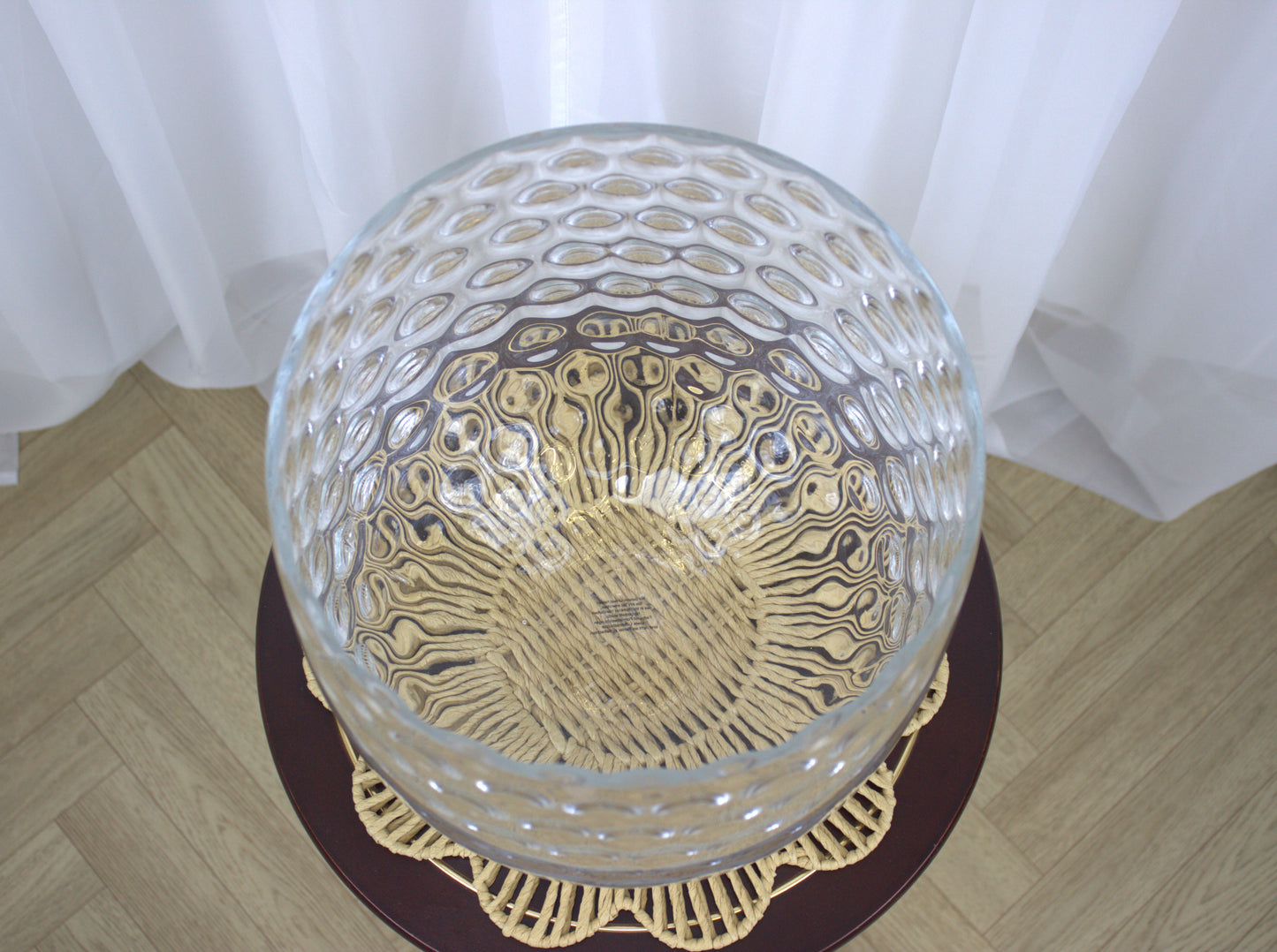 Large Textured Glass Vase/Planter/Candle Holder – 12" Tall