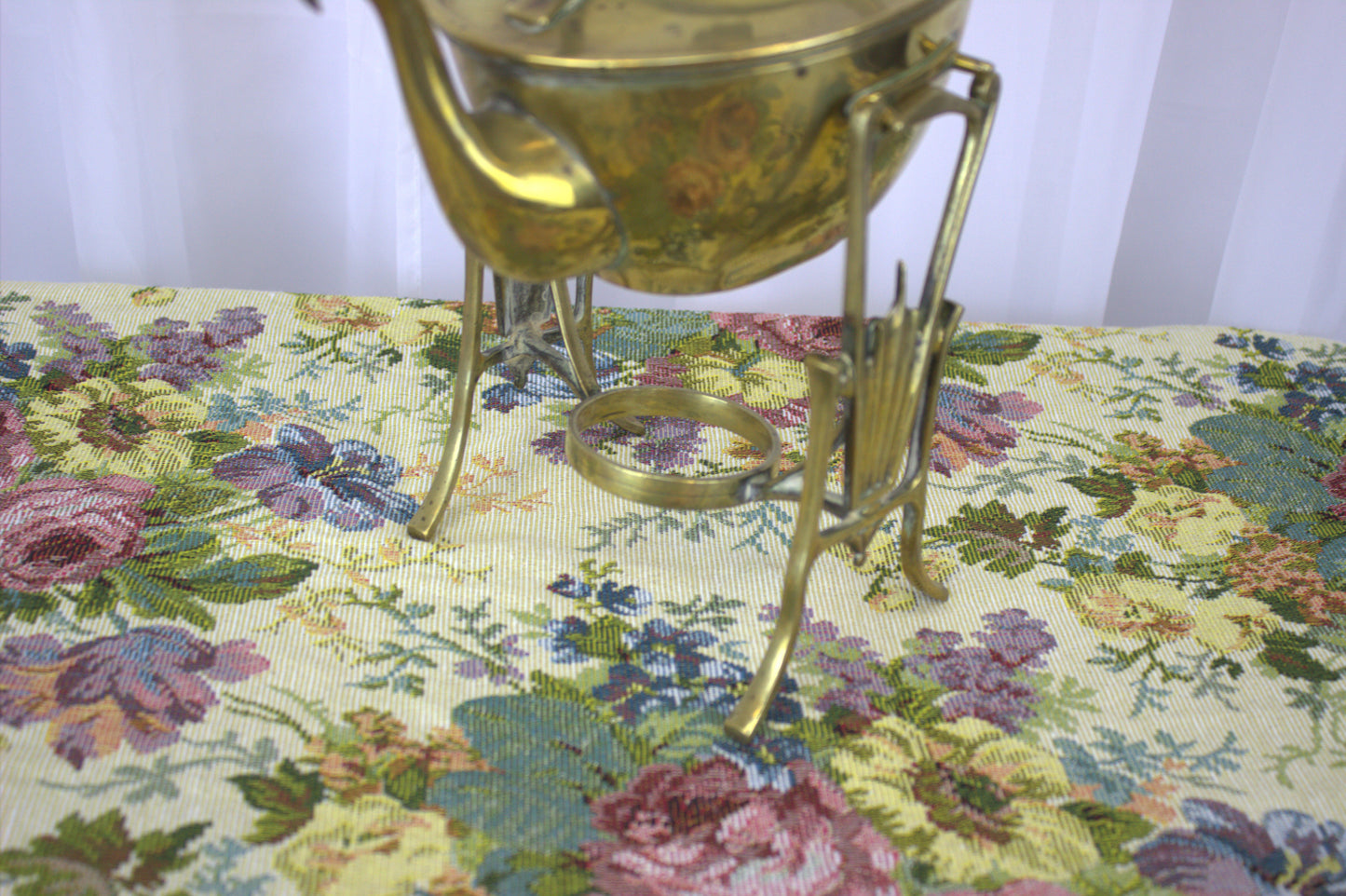 Vintage Brass Kettle with Warming Stand