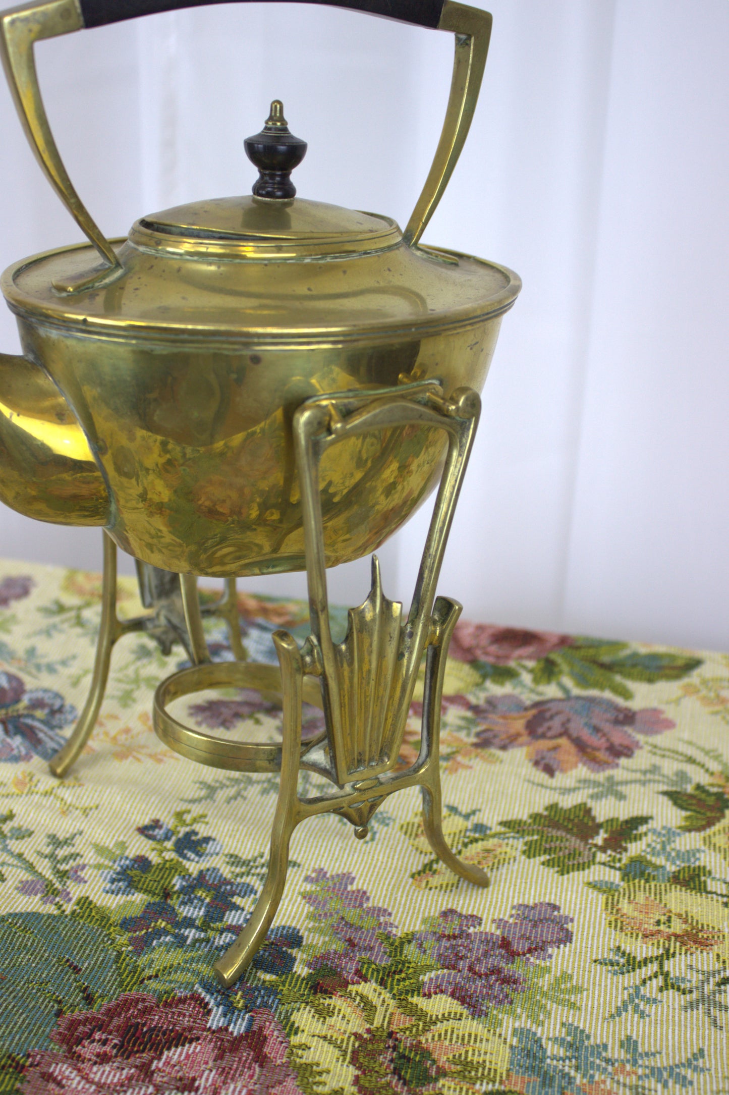 Vintage Brass Kettle with Warming Stand