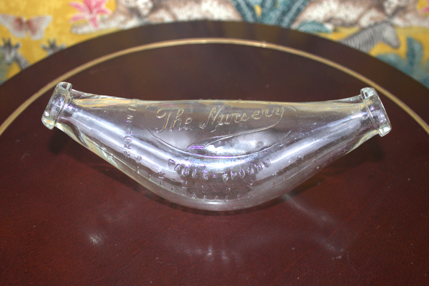 Vintage “The Nursery” Glass Feeding Bottle – A Rare and Charming Collectible
