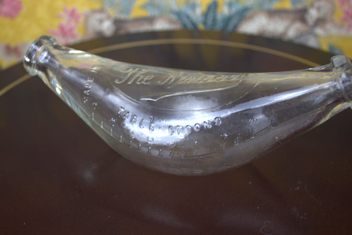 Vintage “The Nursery” Glass Feeding Bottle – A Rare and Charming Collectible