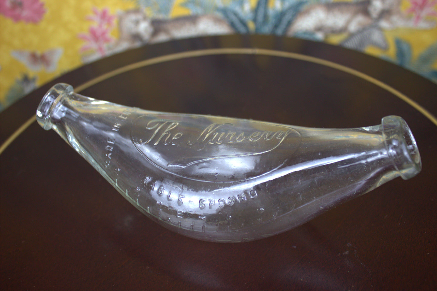 Vintage “The Nursery” Glass Feeding Bottle – A Rare and Charming Collectible