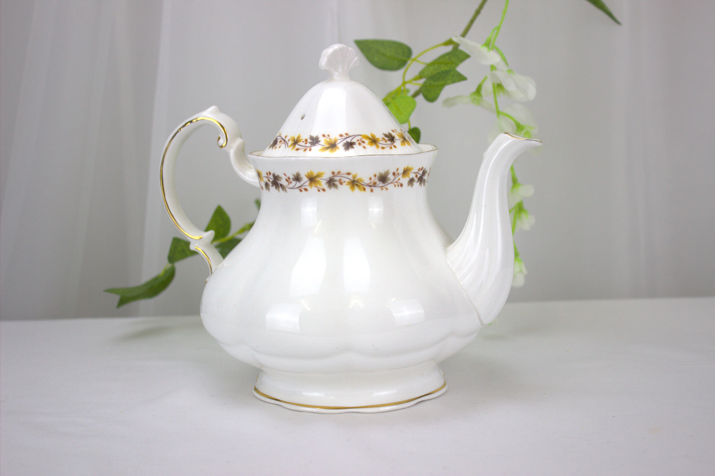 Royal Kent Golden Glory Teapot, 1970's Made in Staffordshire England, Bone China