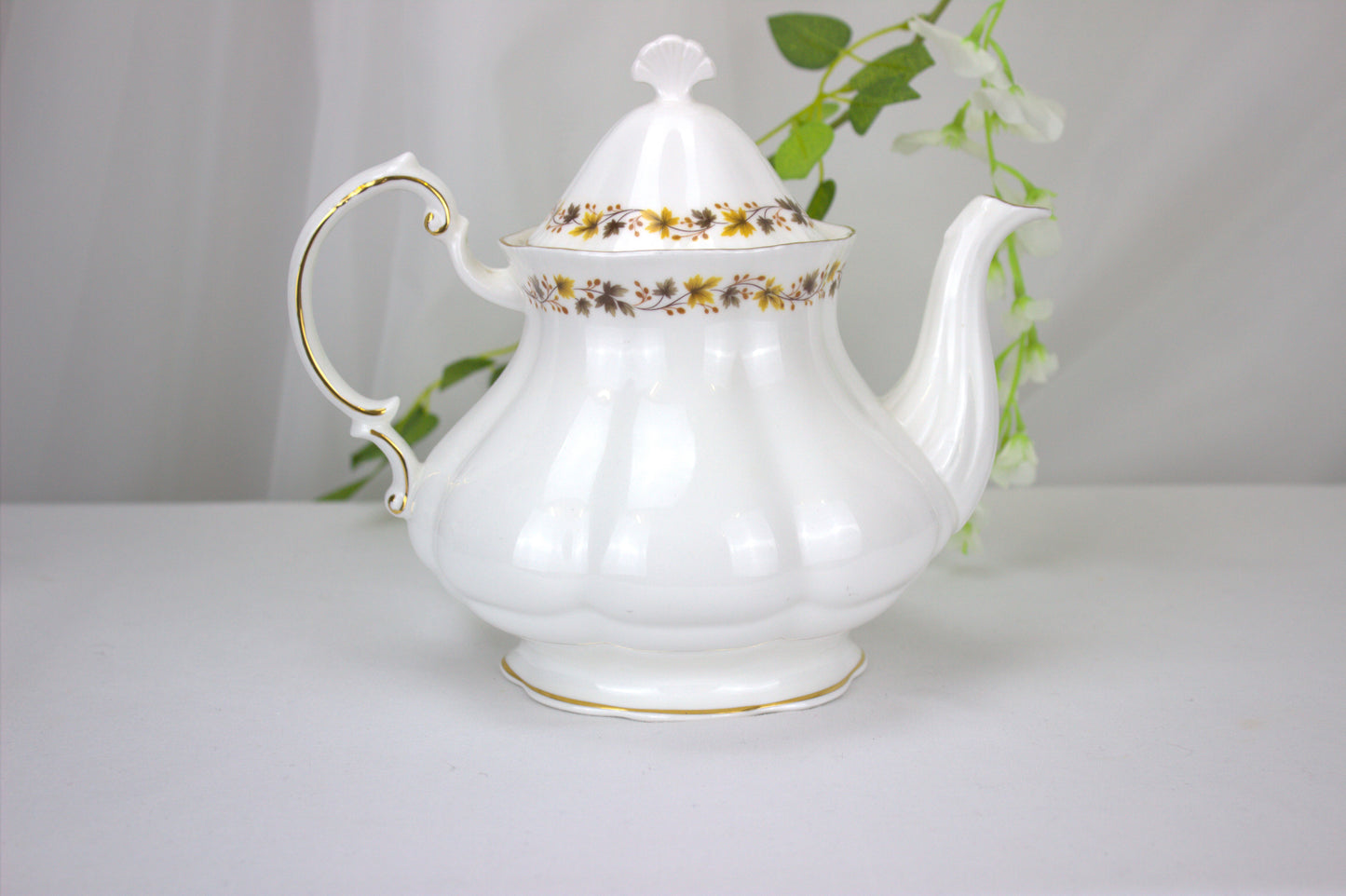 Royal Kent Golden Glory Teapot, 1970's Made in Staffordshire England, Bone China