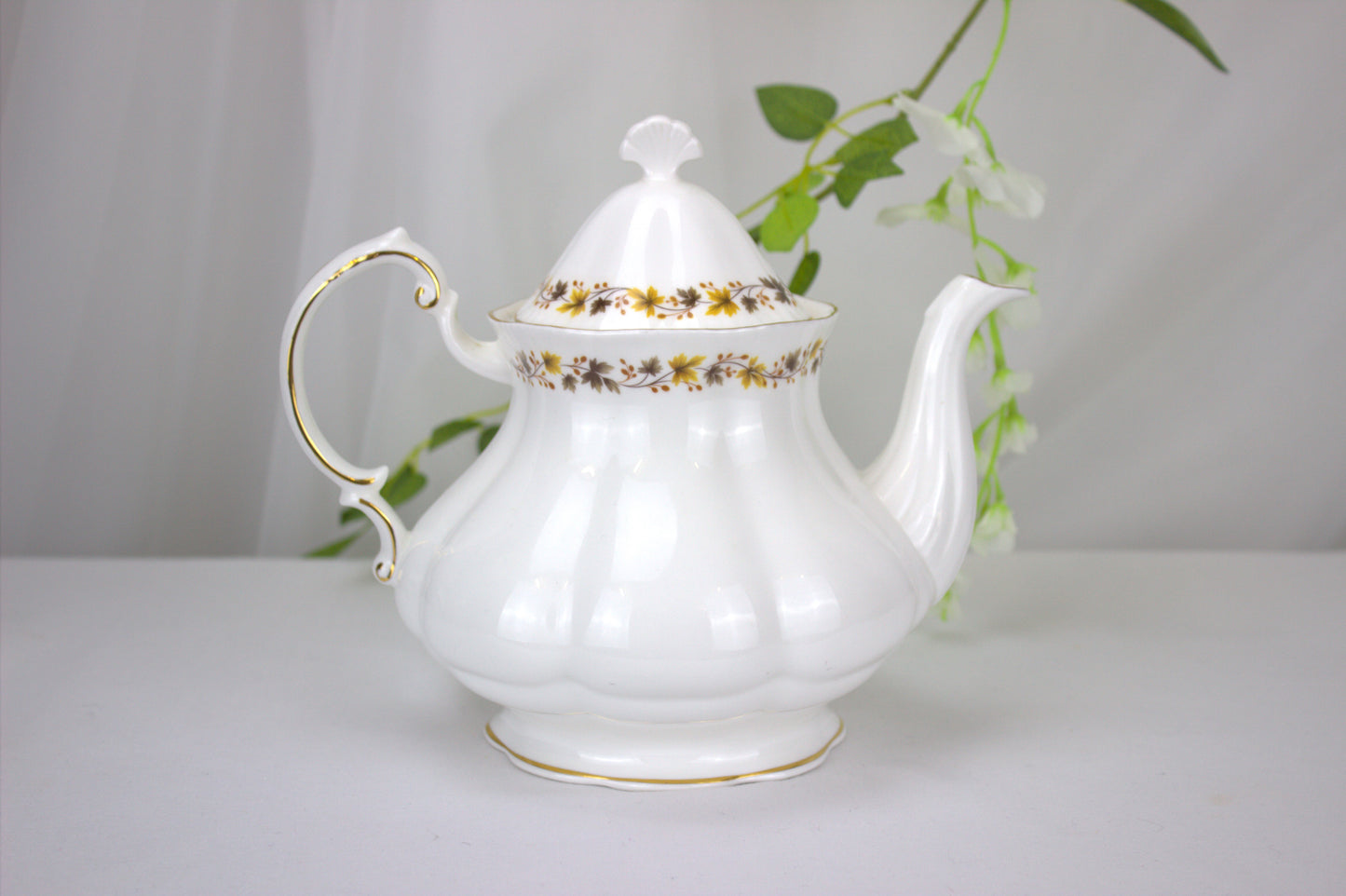 Royal Kent Golden Glory Teapot, 1970's Made in Staffordshire England, Bone China