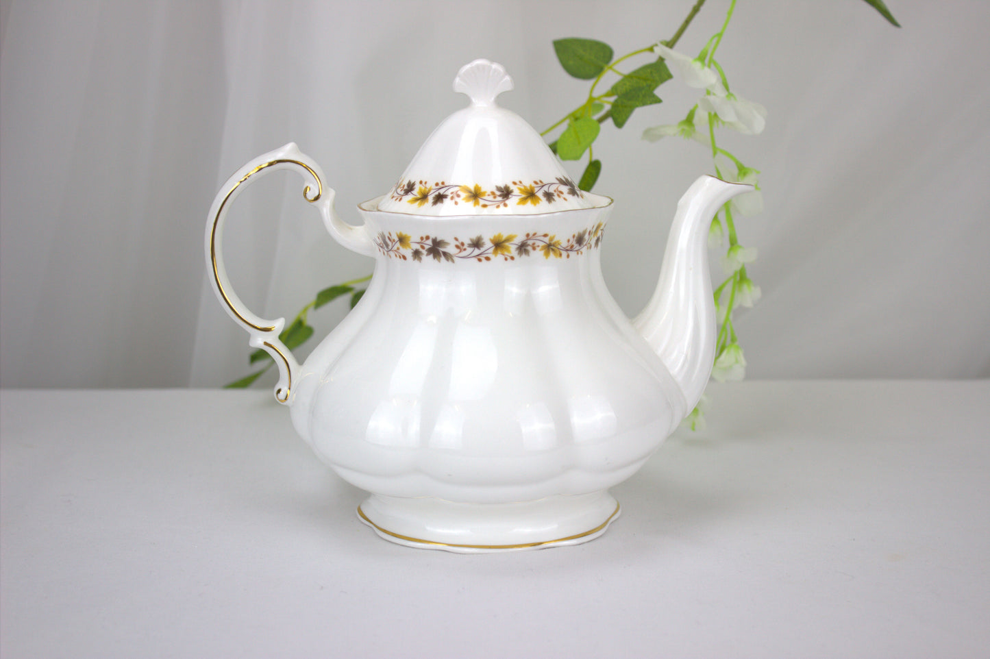 Royal Kent Golden Glory Teapot, 1970's Made in Staffordshire England, Bone China