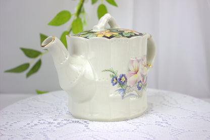 Rare Unusual Vintage Sadler Bamboo Teapot