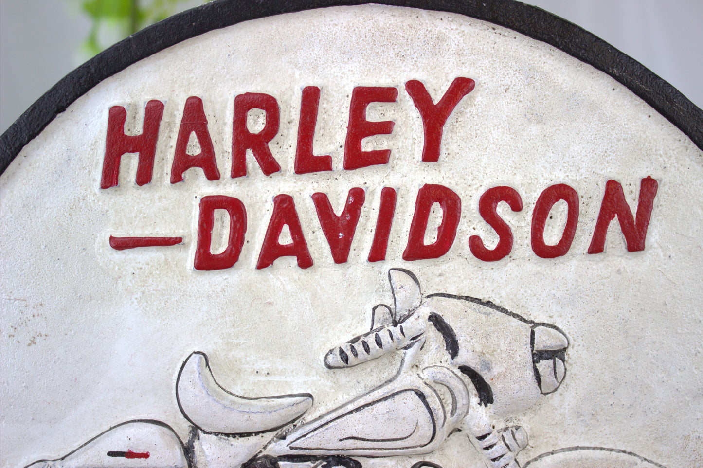 Heavy Cast Iron Wall Harley Davidson sign - Amazing Fathers Day / Birthday Gift Idea