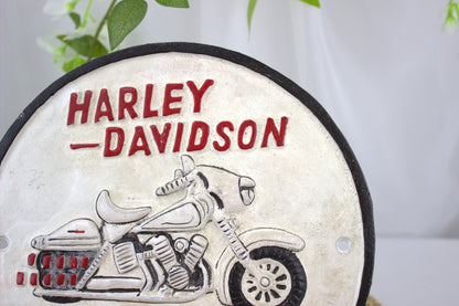 Heavy Cast Iron Wall Harley Davidson sign - Amazing Fathers Day / Birthday Gift Idea