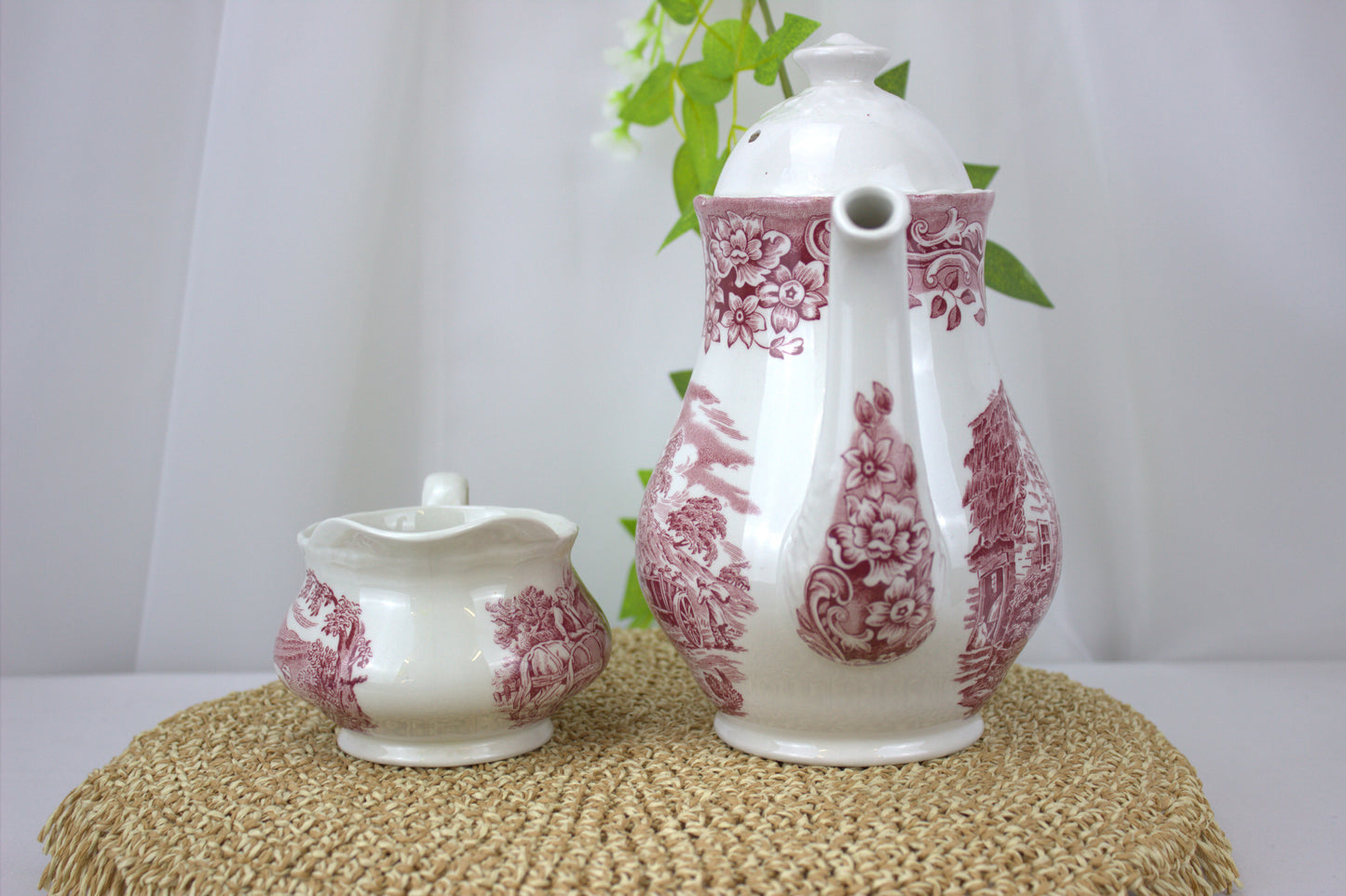 1970's Ironstone Coffee Pot and Matching Milk Jug - from 17th Century England Range