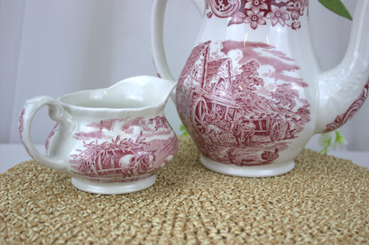 1970's Ironstone Coffee Pot and Matching Milk Jug - from 17th Century England Range