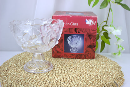 Original Walther Glass ''Georgina'' Bowl with Rose Motif, with original box