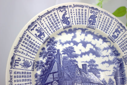 1987 Astrology Calendar Plate - made from English Ironstone - Zodiac Theme