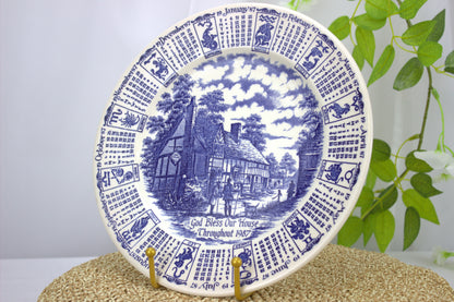 1987 Astrology Calendar Plate - made from English Ironstone - Zodiac Theme