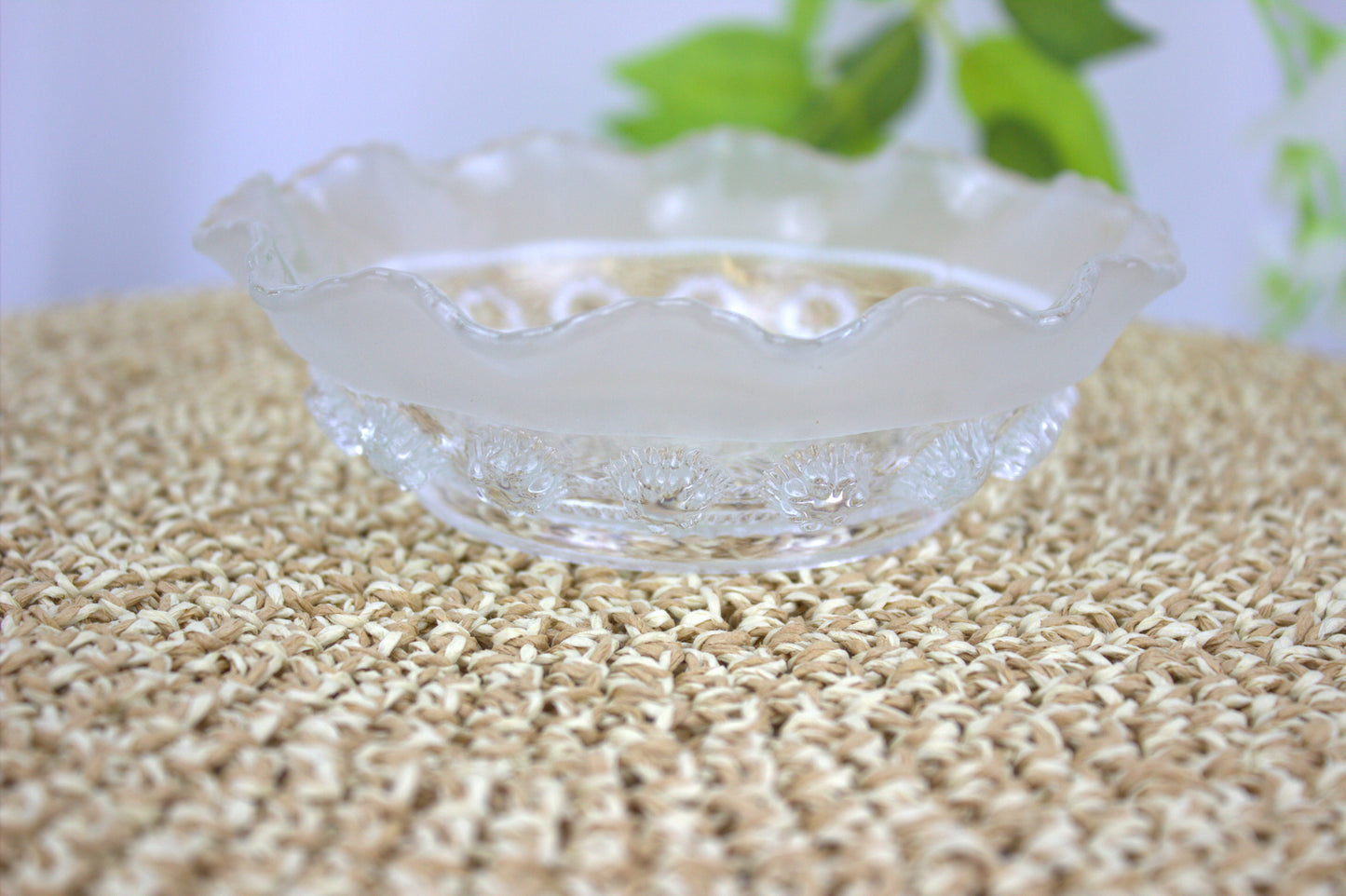 Breathtaking 5-inch Diameter Vintage Decorative Glass Bowl