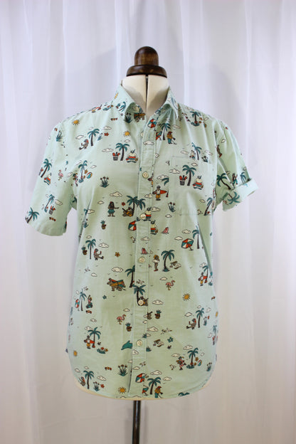 Vans Shirt - Pale Green - Beach Theme - Size Small