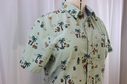 Vans Shirt - Pale Green - Beach Theme - Size Small