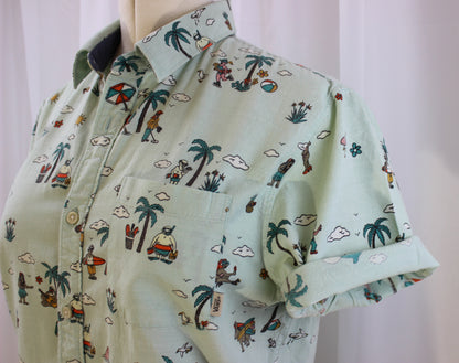 Vans Shirt - Pale Green - Beach Theme - Size Small