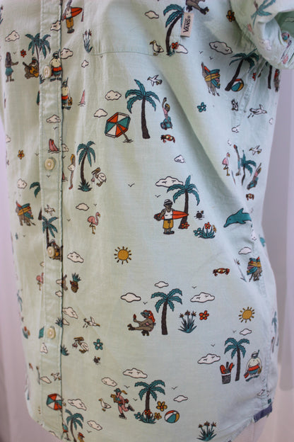 Vans Shirt - Pale Green - Beach Theme - Size Small