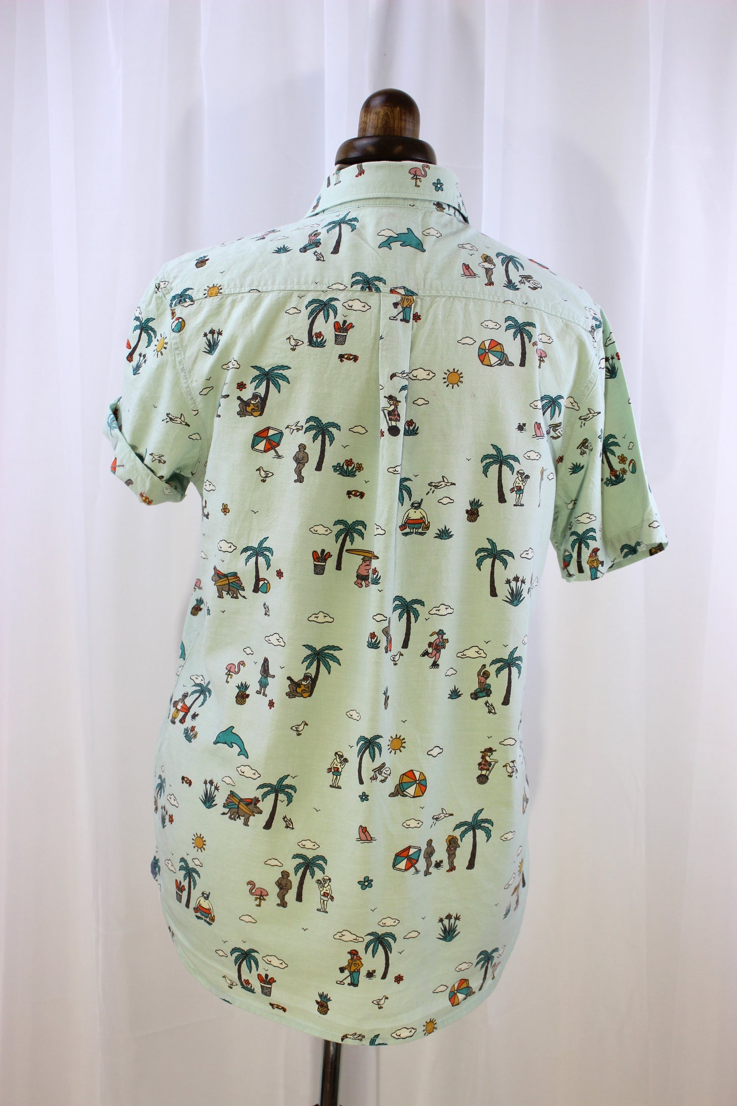 Vans Shirt - Pale Green - Beach Theme - Size Small