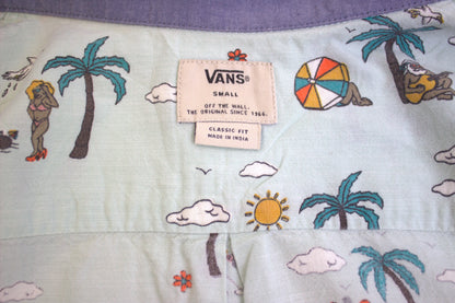 Vans Shirt - Pale Green - Beach Theme - Size Small