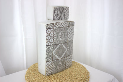 Ceramic Tile Effect Large Ceramic Vase / Home Decor - 14 inches tall