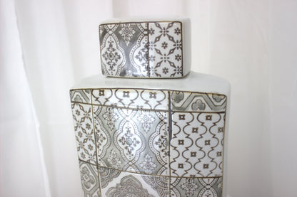 Ceramic Tile Effect Large Ceramic Vase / Home Decor - 14 inches tall