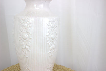 Vintage White Ceramic Vase - Marked "W. Germany, 298-25