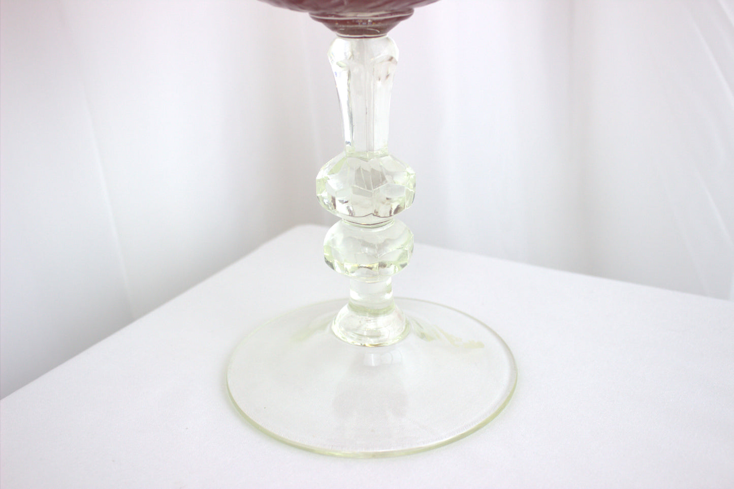 Tall Ruby Red Retro Glass Display - 11.5 inches tall x 6 inches wide