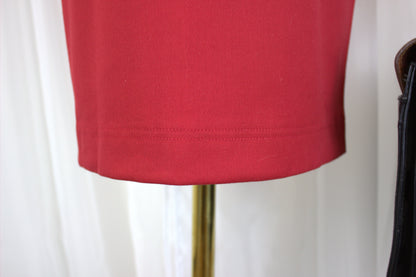 Stunning Red Henry Cottons Vintage Pencil Skirt - Italian Size 42 (Size 10)