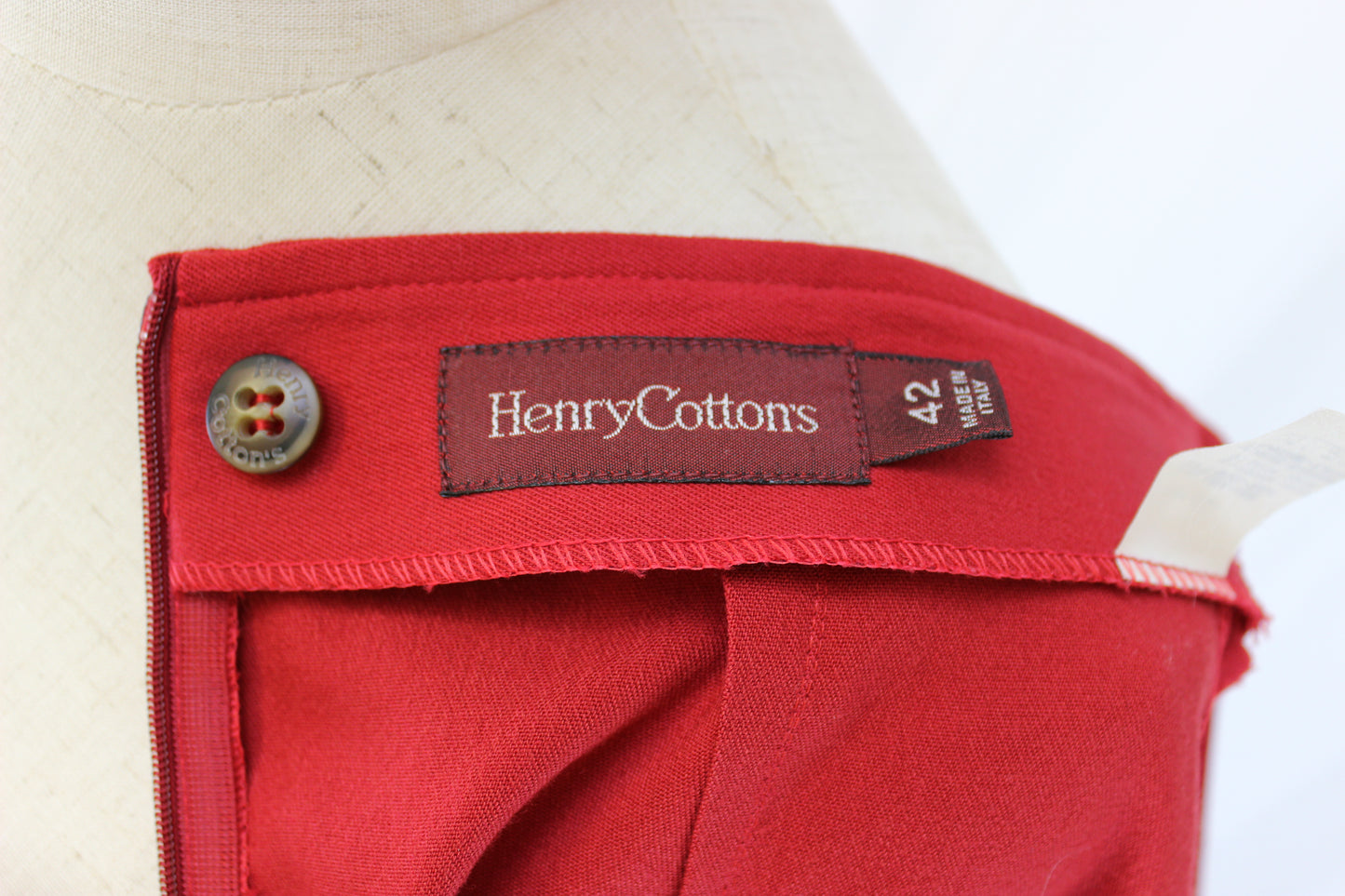 Stunning Red Henry Cottons Vintage Pencil Skirt - Italian Size 42 (Size 10)