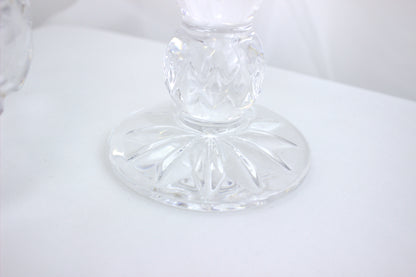 Vintage Bohemian Crystal Cut Glass Hurricane Candle Holder