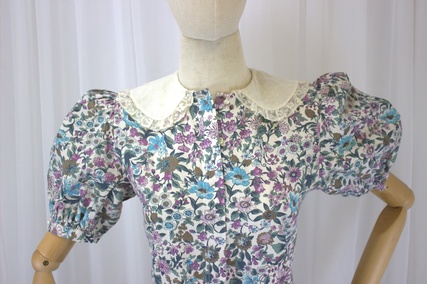 Classic 1980s Floral House Dress - Size 10