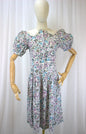 Classic 1980s Floral House Dress - Size 10