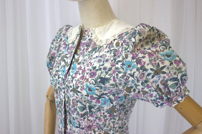 Classic 1980s Floral House Dress - Size 10