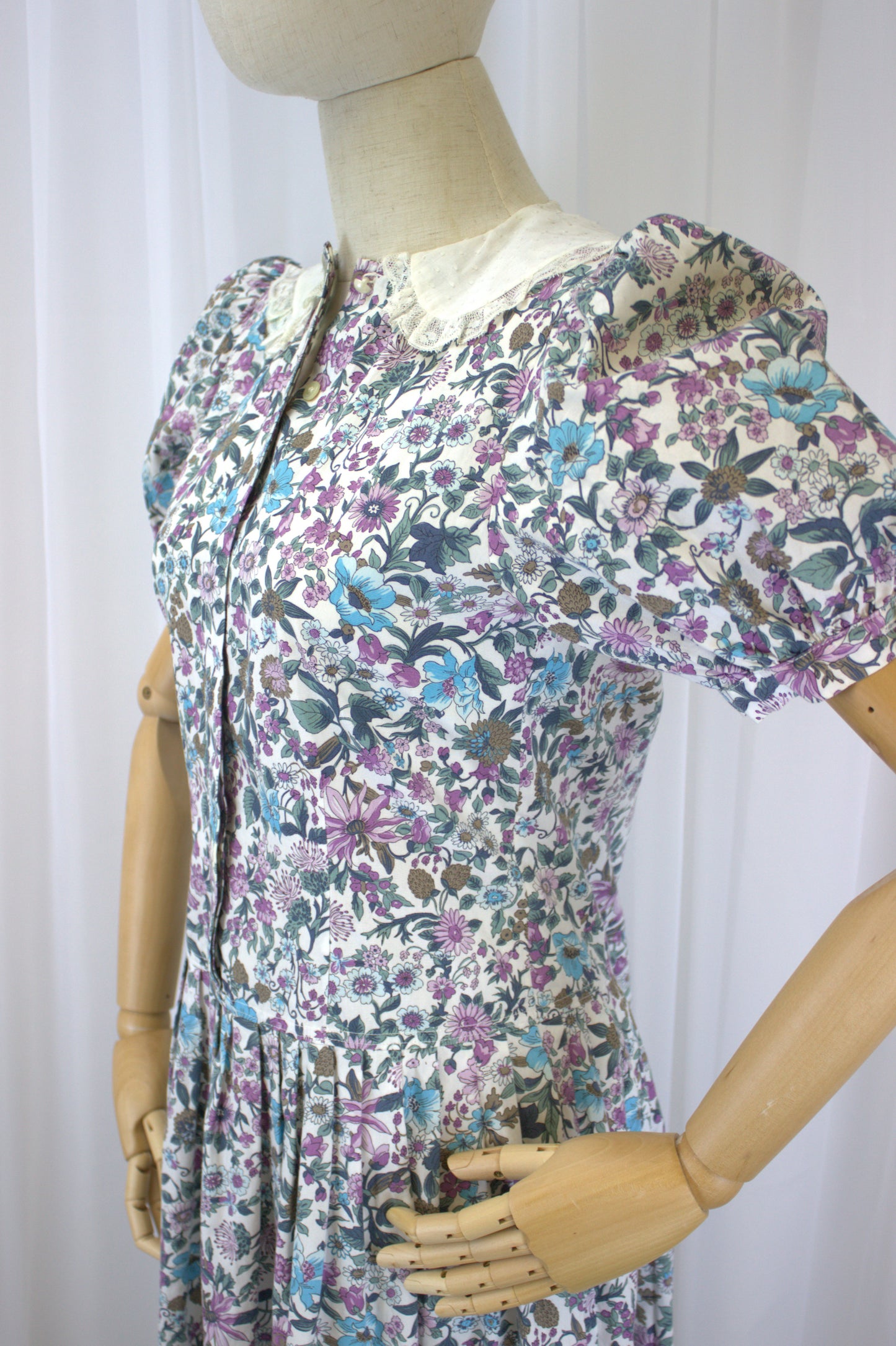 Classic 1980s Floral House Dress - Size 10