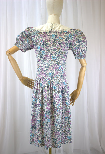 Classic 1980s Floral House Dress - Size 10