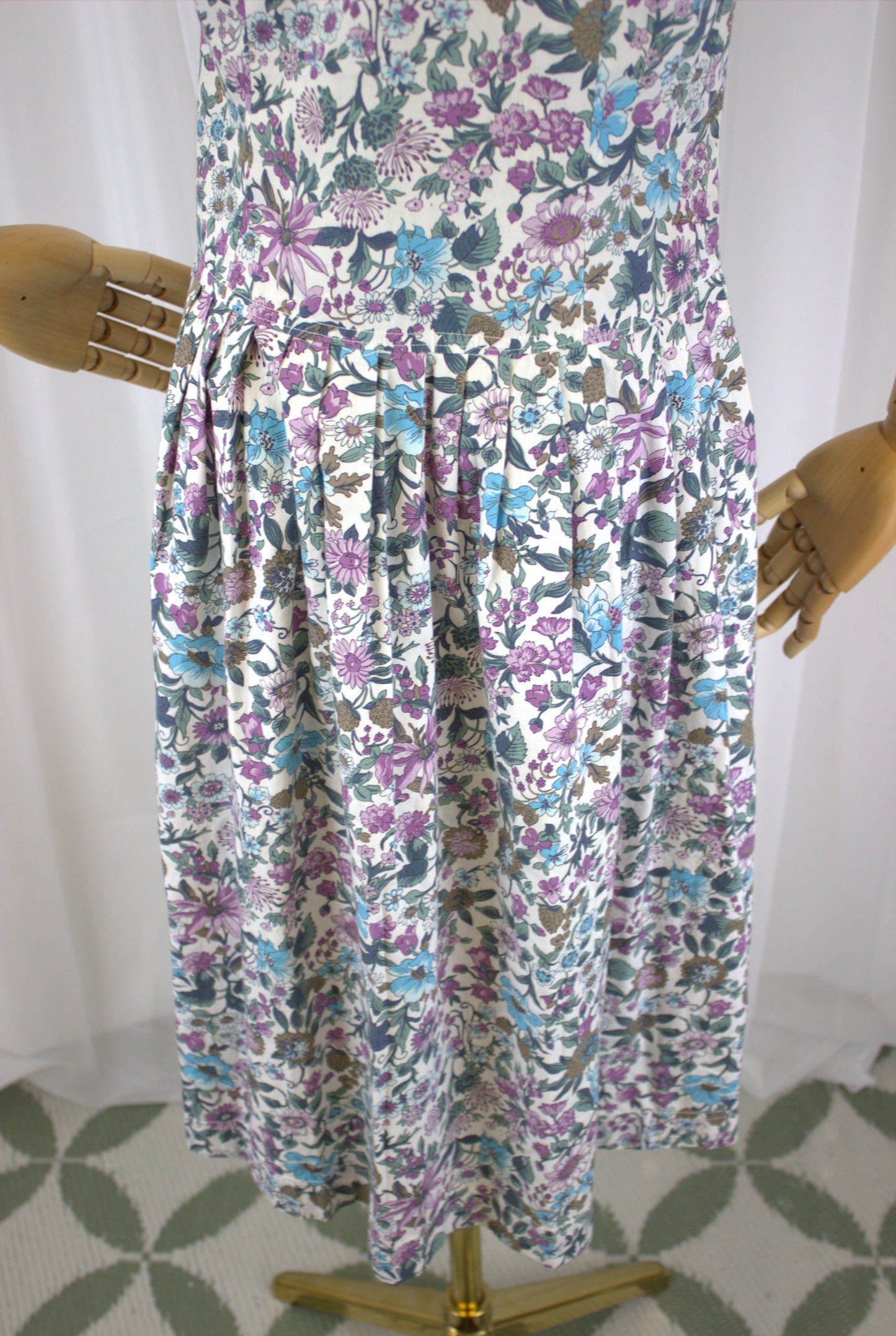 Classic 1980s Floral House Dress - Size 10