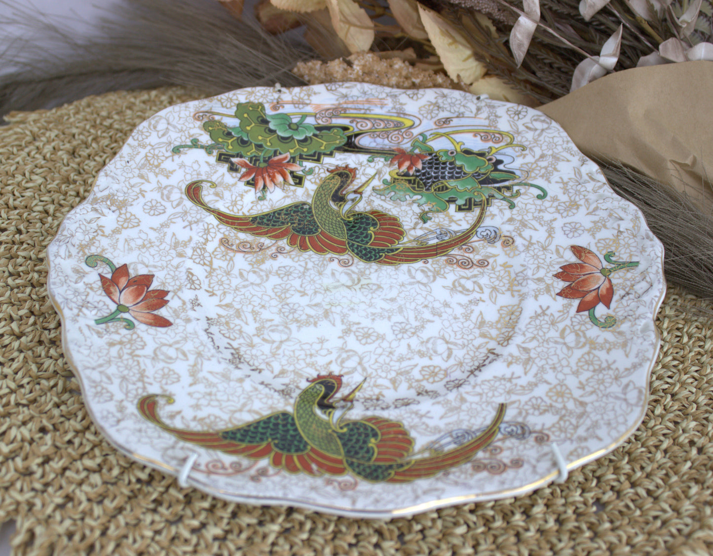 Beautiful "Phoenix Ware" Square Serving Plate - 9 inches wide