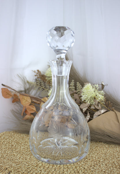 Stunning Vintage Heavy Decanter - With Heavy Crystal Stopper