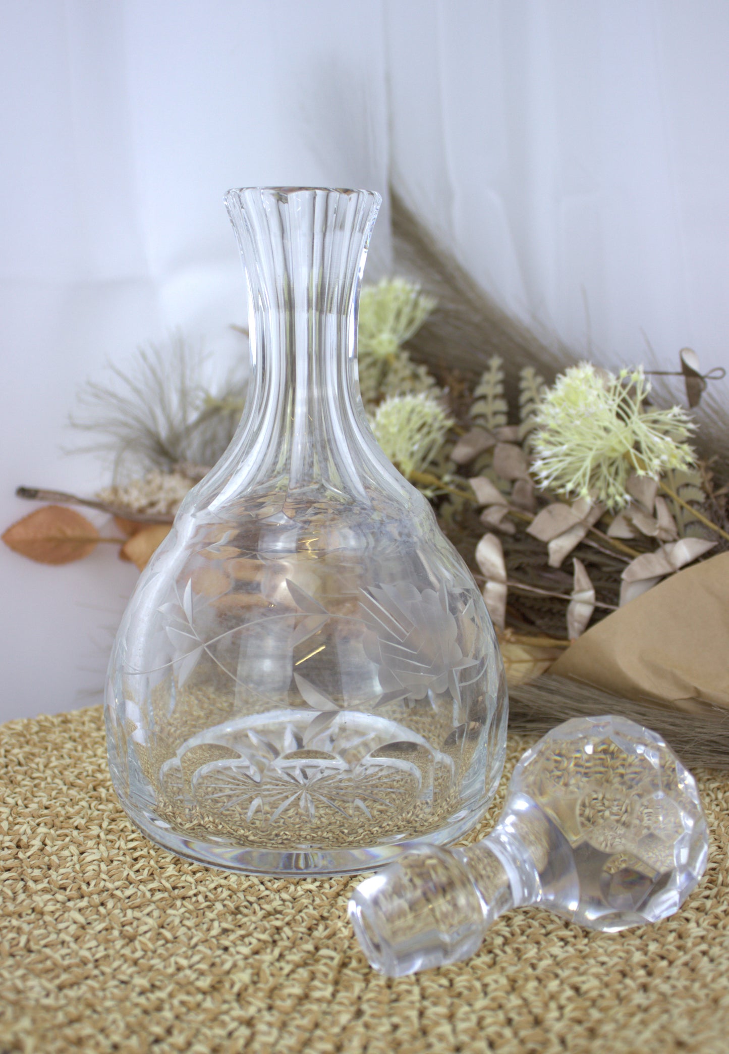 Stunning Vintage Heavy Decanter - With Heavy Crystal Stopper