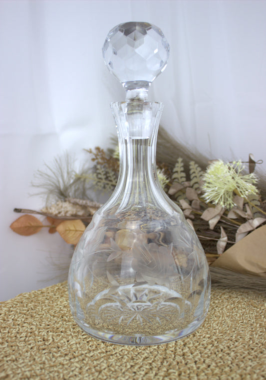 Stunning Vintage Heavy Decanter - With Heavy Crystal Stopper