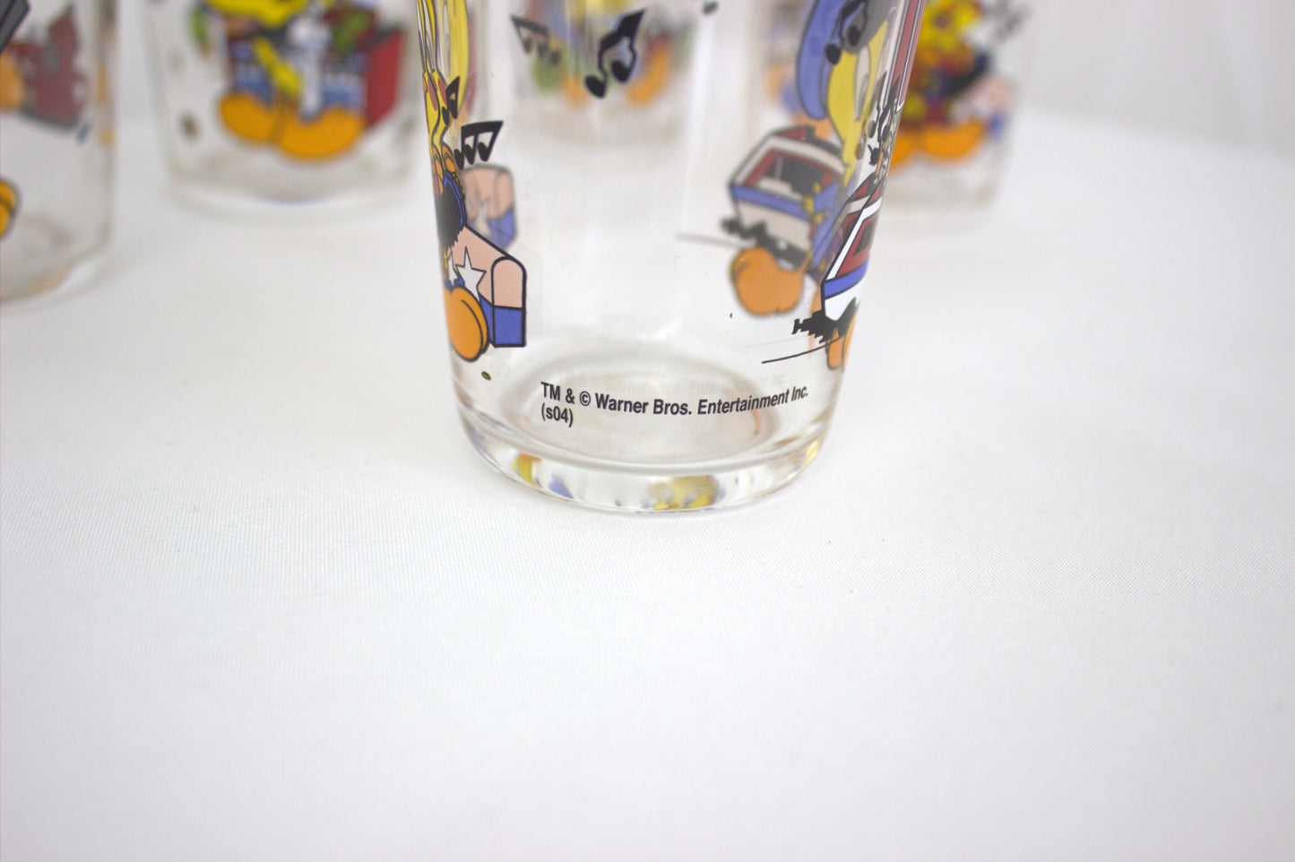 Tweety Bird Small Drinking Glass Set of 5 - Arc Glass - Made in France