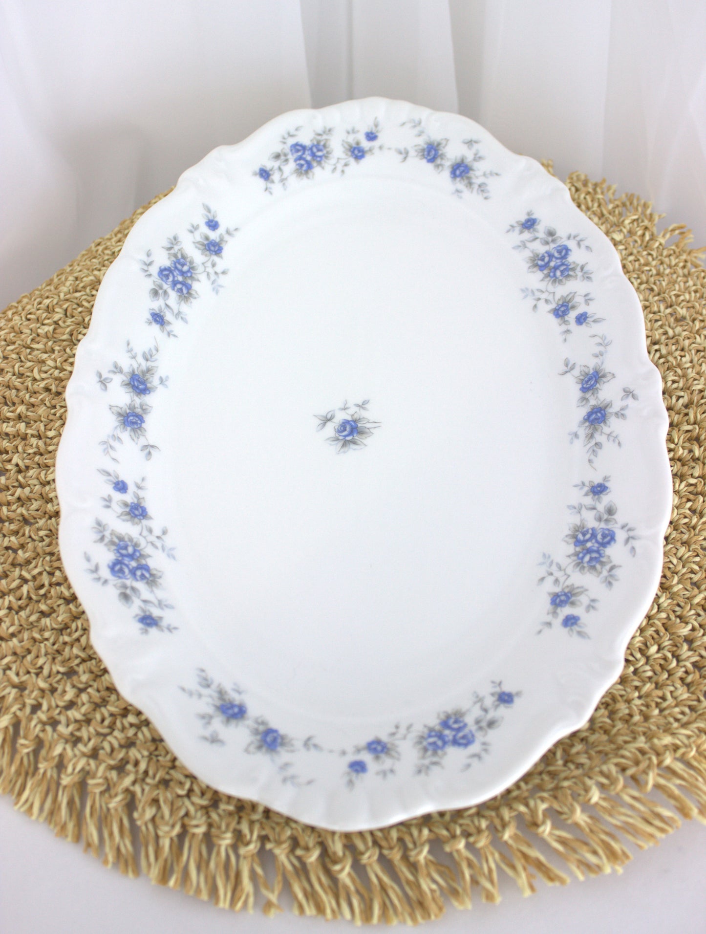 Vintage Winterling Bavaria Serving Dish with Dainty Blue Floral Design