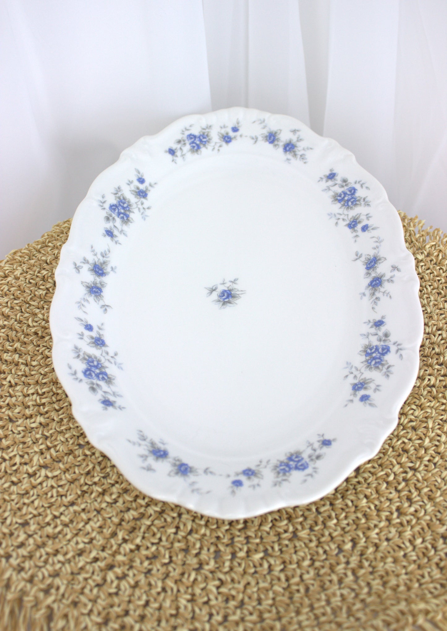 Vintage Winterling Bavaria Serving Dish with Dainty Blue Floral Design