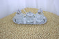 Vintage Crystal Salt, Pepper, and Mustard Set with Silver Tray – Elegant Tabletop Trio