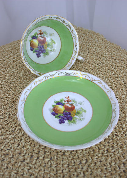 Vintage 1950s Bone China Tea Cup Trio - Grosvenor China